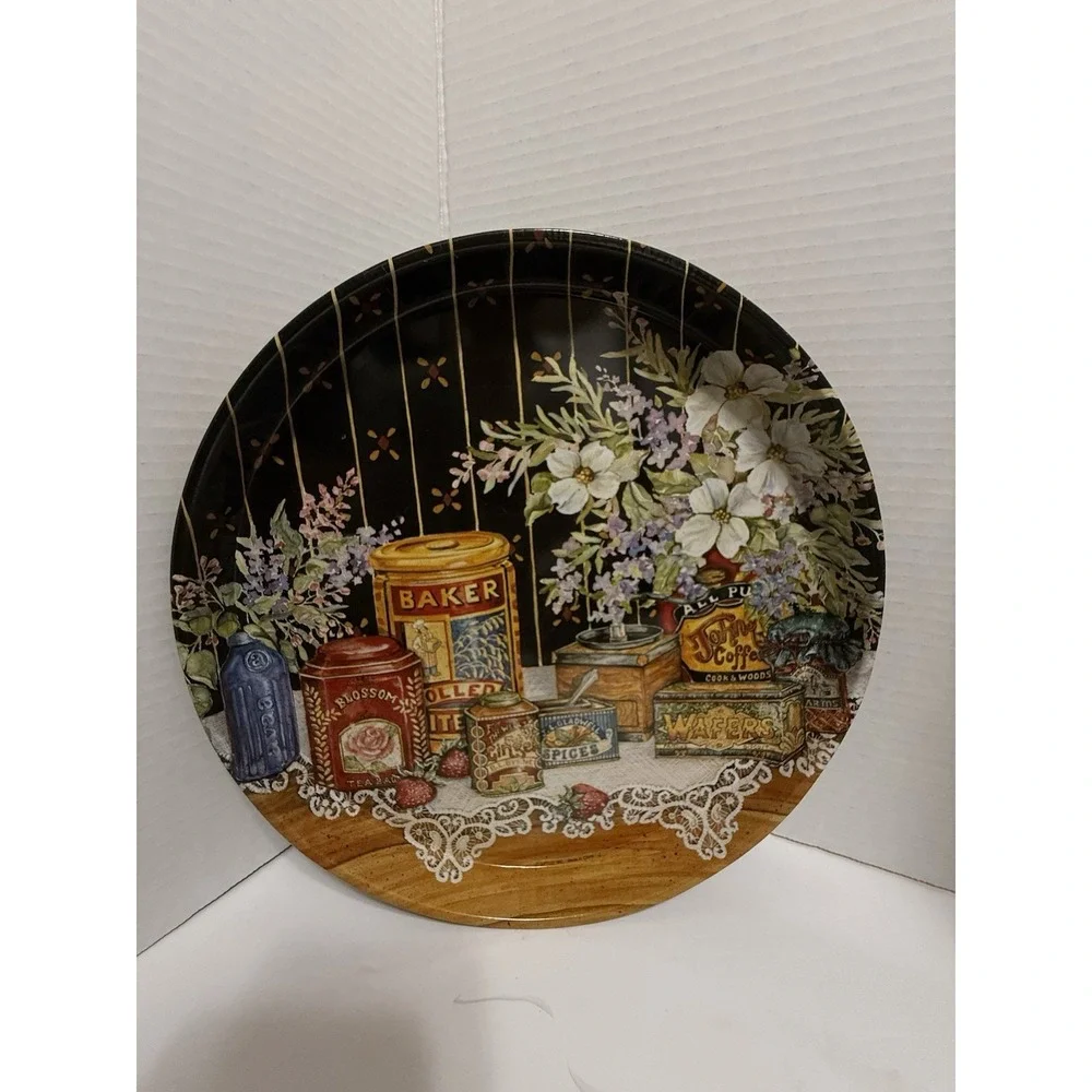 Vintage Giftco Inc Tin Floral Baking Theme‎ Tray 11.5